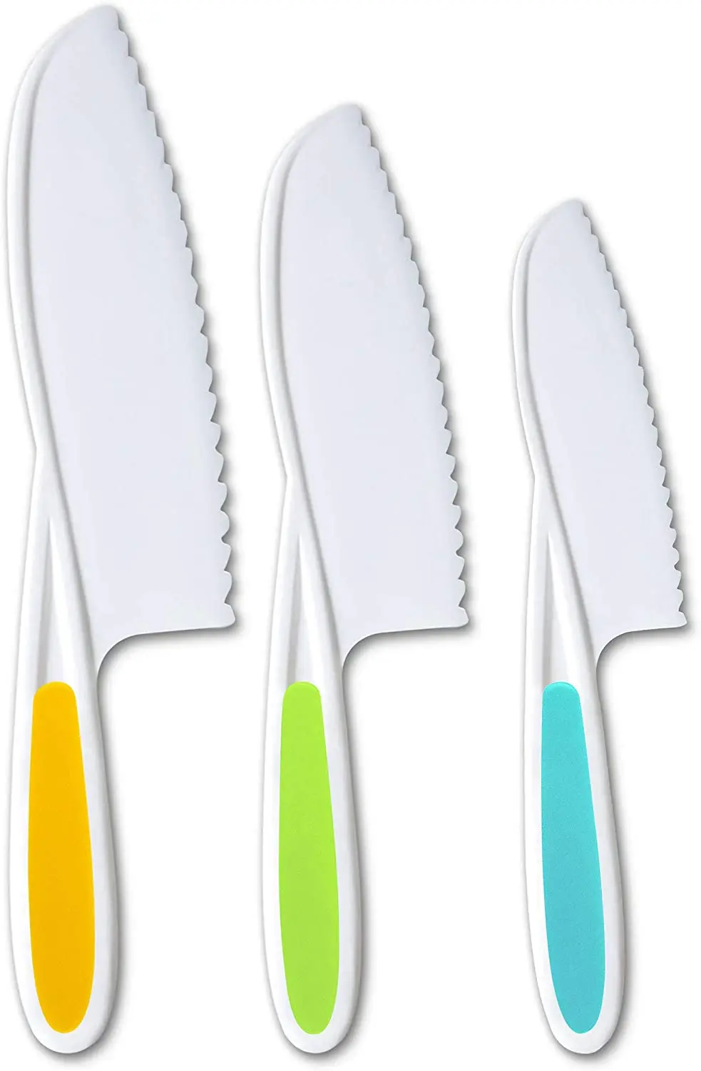 

3pcs Kid Plastic Kitchen Knife Children's Safe Cooking Chef Nylon Knives for Fruit Bread Cake Salad Lettuce Knife Kids Knives