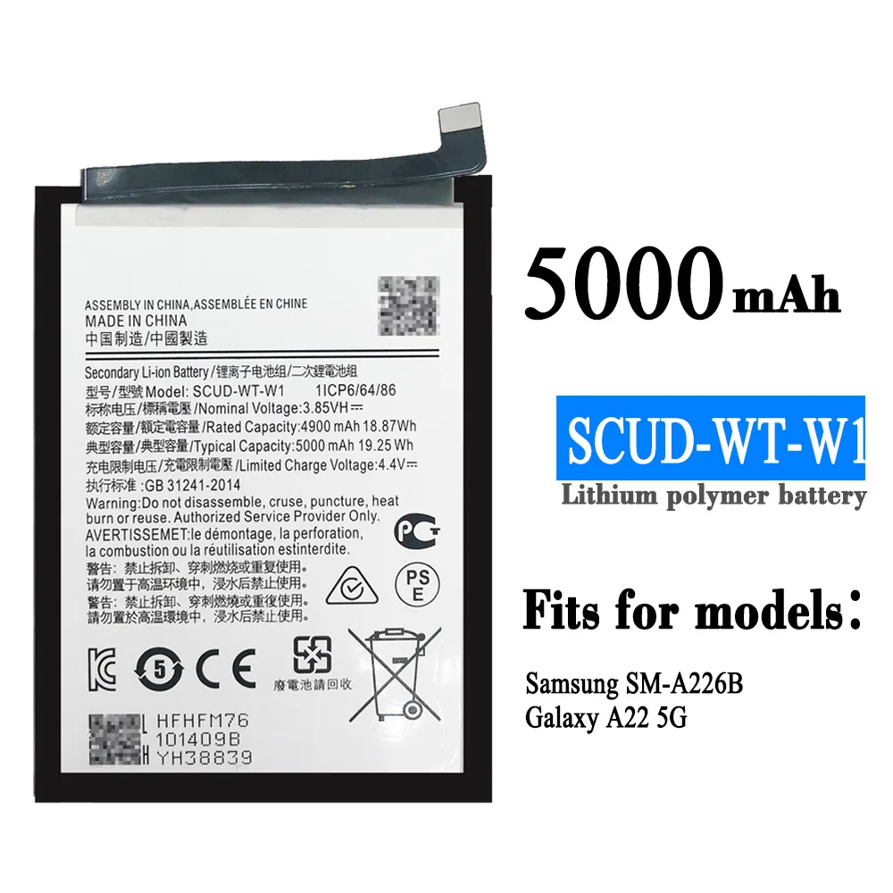 

SCUD-WT-W1 Orginal High Quality Replacement Battery For Samsung SM-A226B DS Galaxy A22 5G Large Capacity Built-in Latest Bateria