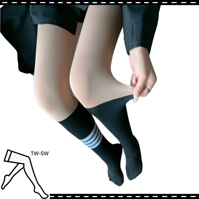 

Miss Stockings Charm Kitty Cat Nightclub Lolita Costume Role Play Dress for Girls Socks Fashion Base Stitching Fleece Socks Gift