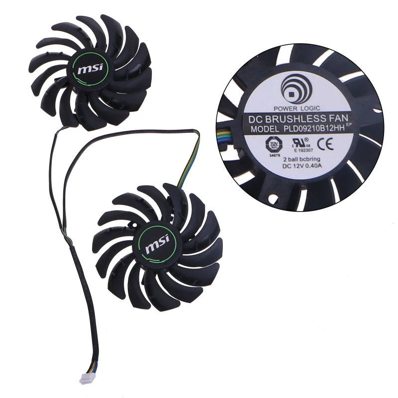 

2PCS Graphics Card Fans PLD09210B12HH 87MM 4pin Cooling Fan for MSI RX470 RX480 RX570 RX580 Video Card Cooler E65C