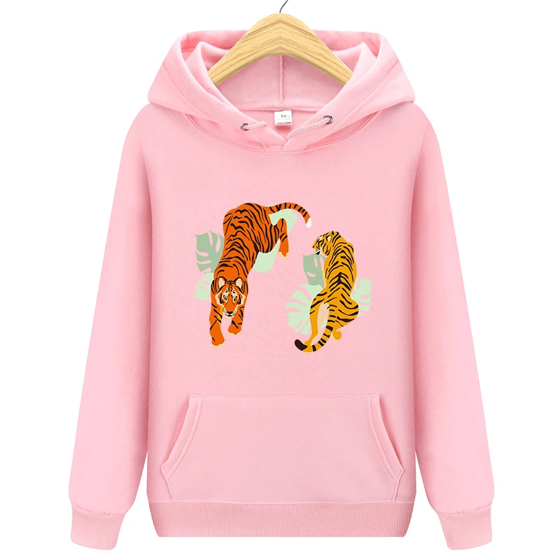 

Весенне-осенний Модный женский Универсальный Высококачественный свитшот с принтом тигра Свободный пуловер большого размера забавная Толс...