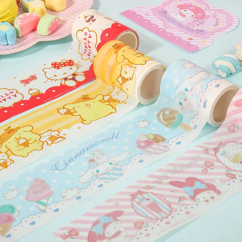 

Kawaii Cinnamoroll моя мелодия Китти серия конфет девчачье сердце мультфильм ручной счет наклейки Sanrioed аниме бумажная лента глухая коробка