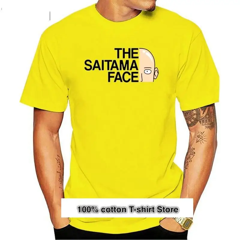 Camiseta de One Punch para hombre camisa Anime con cara saigb blanca gris algodón informal манга corta 2018