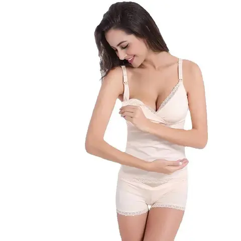Одежда для беременных, женский бюстгальтер для сна, нижнее белье, бюстгальтеры для кормления грудью, комплекты камзолов и шорт для кормления грудью, послеродовое нижнее белье