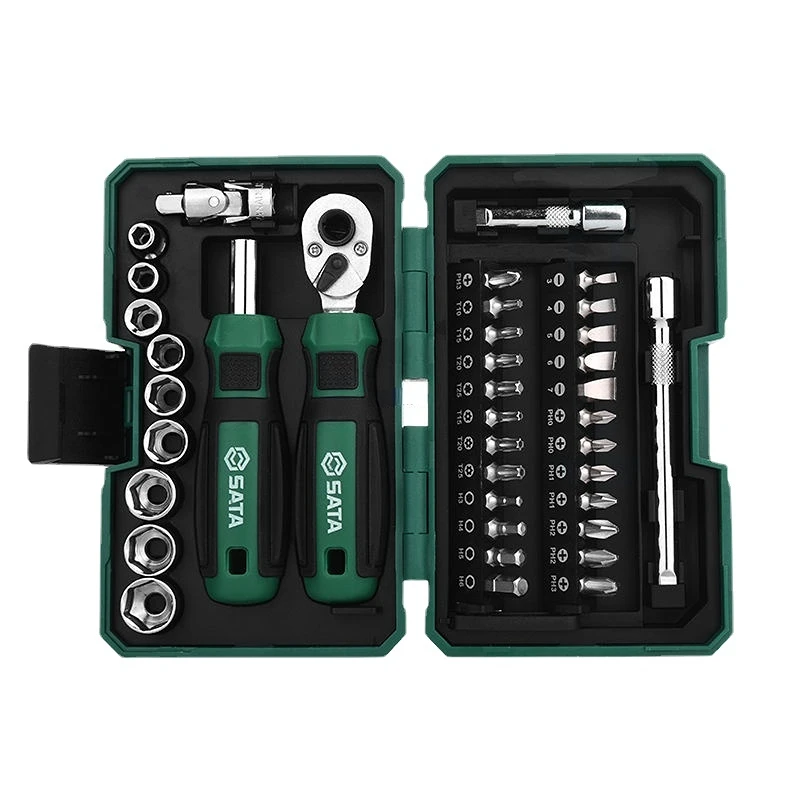 

SATA Sleeve Set 6.3mm Ratchet Screwdriver Wrench Kit DIY Household Repair Tools Magnetic Screw Driver Bits Set Hand Tools