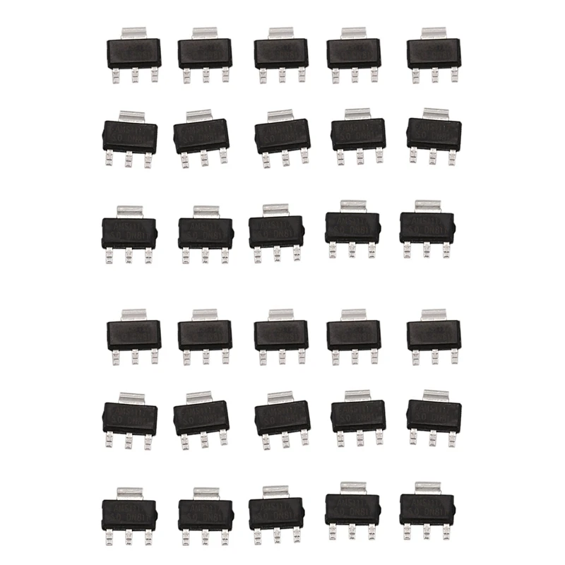 

30Pcs AMS1117-5 SOT-223 Package Type IC 5V 1A LDO Voltage Regulator