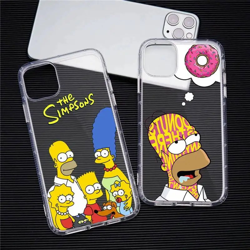 

Funny Homer Simpson Family Phone Case For iphone 14 Plus 13 12 Mini 11 Pro Max XS X XR Soft Transparent Cover