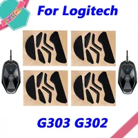 hot sale 20set mouse feet skates pads for logitech g303 g302 wireless mouse white black anti skid sticker replacement
