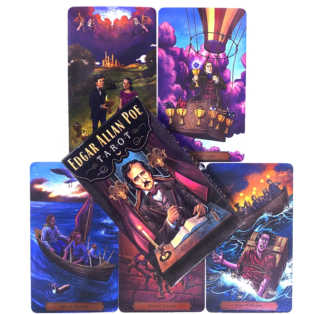 

Edgar Allan Poe Tarot Cards English Version Vintage Color Cards Will Inspire Your Imagination and Open Your Soul To Revelation