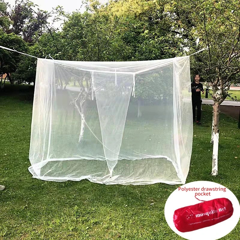 

White Camping Mosquito Net Travel Repellent Tent Indoor Outdoor Insect Tent 4 Corner Post Canopy Hanging Bed With Storage Bag