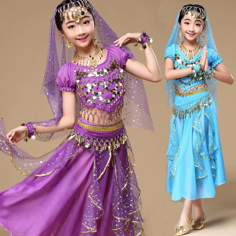 

Kid Belly Dance Costumes Set Oriental Dance Costumes Bellydance Set Girls Egyptian Bollywood Indian Kids Belly Dancing