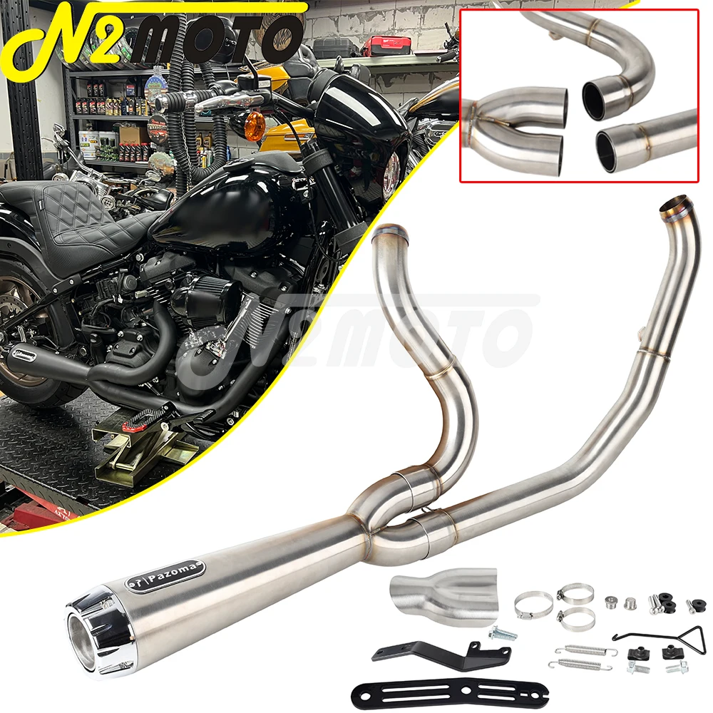 Фото Прочная полная выхлопная система с глушителем для Harley Softail Low Rider ST FXLRST FXRST EI Diablo 117 2022-24. №1