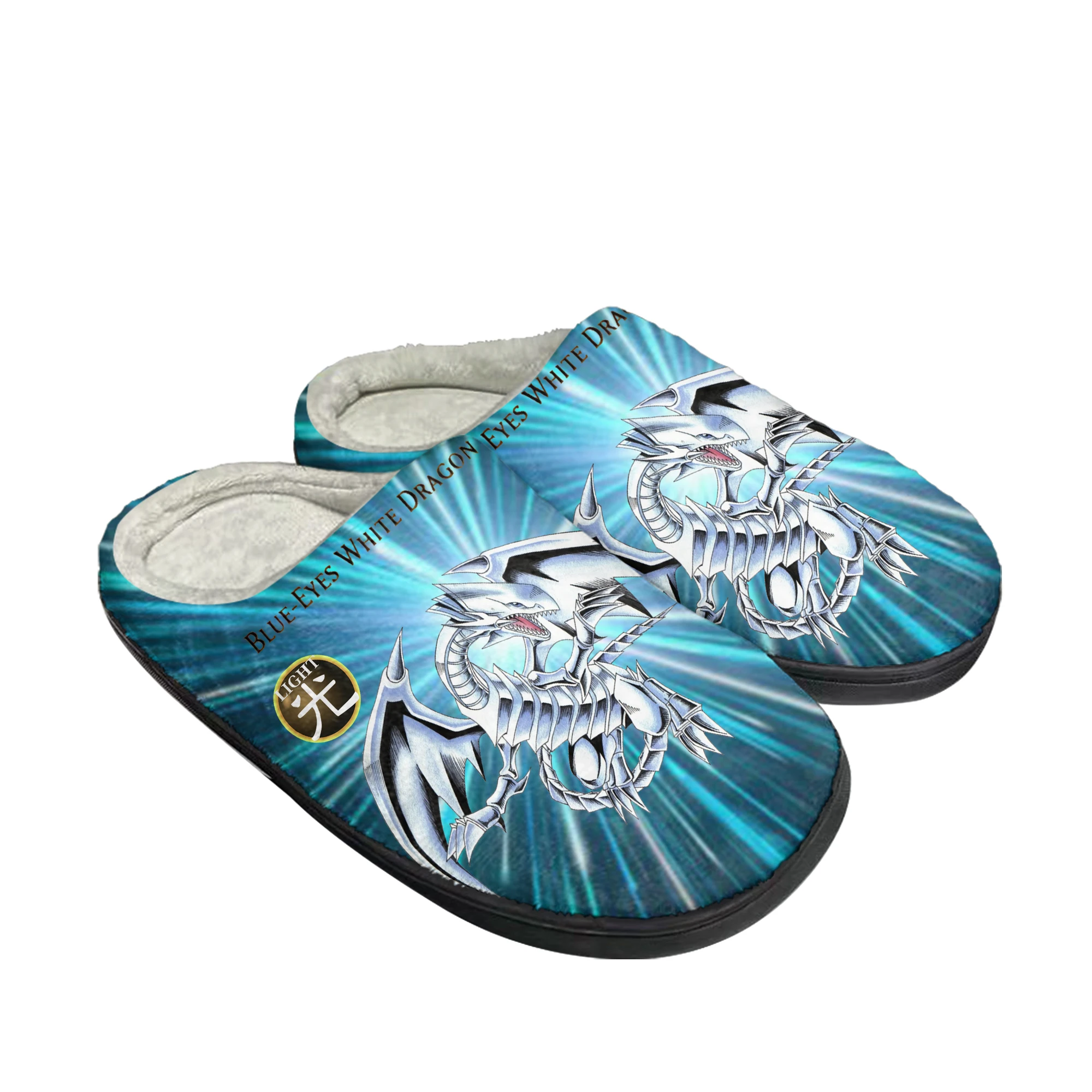 

Yu-Gi-Oh Seto Kaiba Blue Eyes White Dragon Home Cotton Custom Slippers Mens Womens Sandals Plush Keep Warm Shoes Thermal Slipper