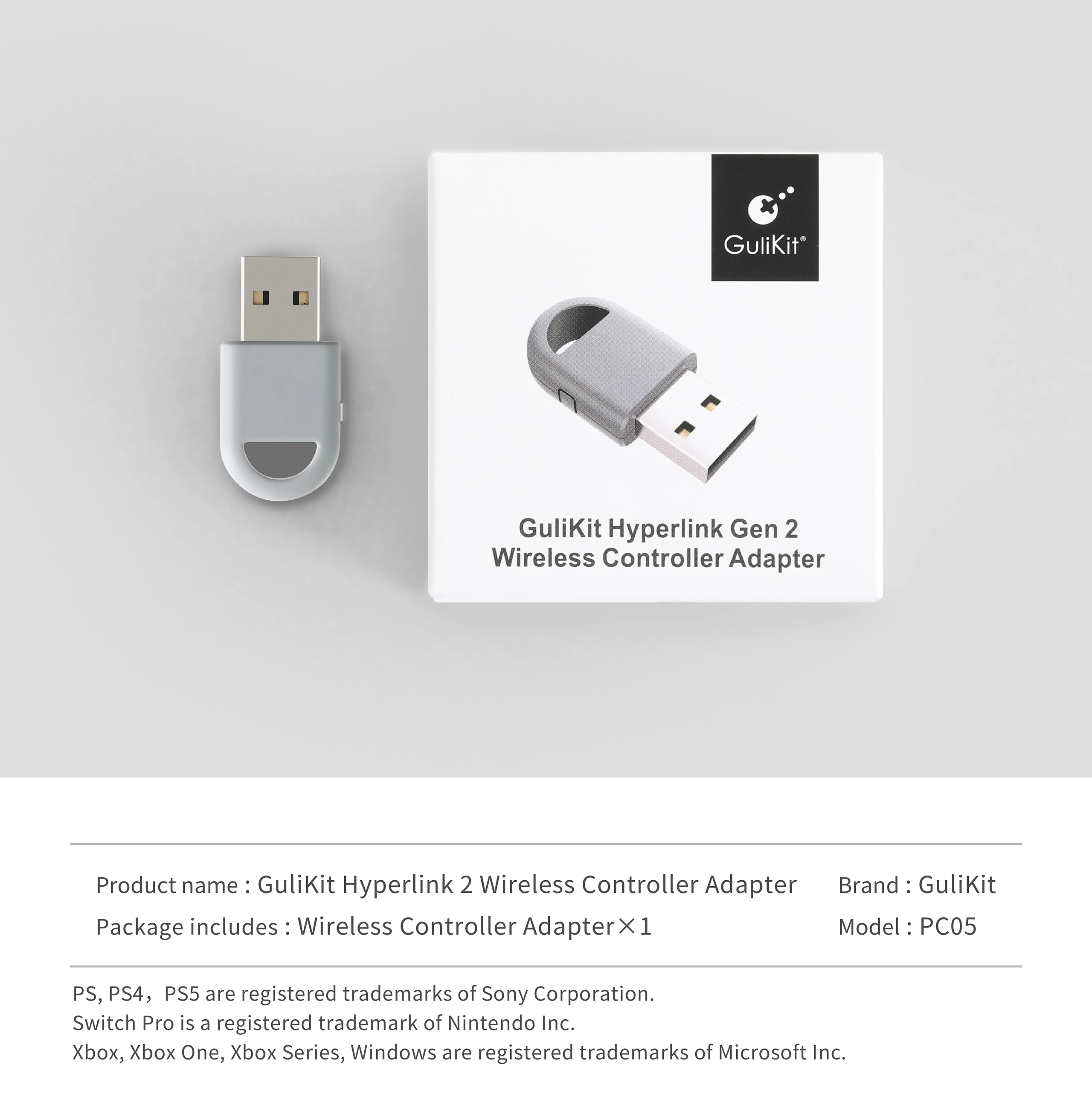 Беспроводной адаптер GuliKit Hyperlink 2 с задержкой 2,95 мс для контроллеров PS5 и Xbox One, совместимый с Windows, Android, Switch 12, Steam. (art.: 3920da9fbc01a) - 3920da9fbc01a