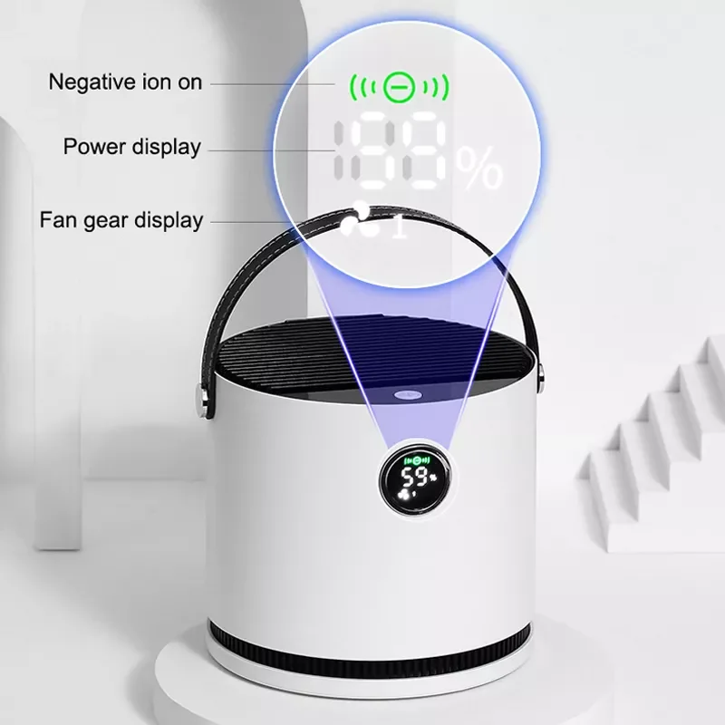 Ion Air Purifier for Home Remove PM2.5 Smoke Odor Dust Pollen Formaldehyde Desktop Air Cleaner with Washable Filters