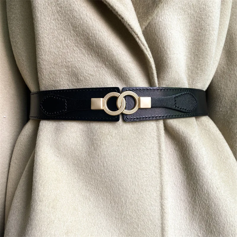 Ремень из натуральной кожи для женщин эластичный ремень платья женский тонкий