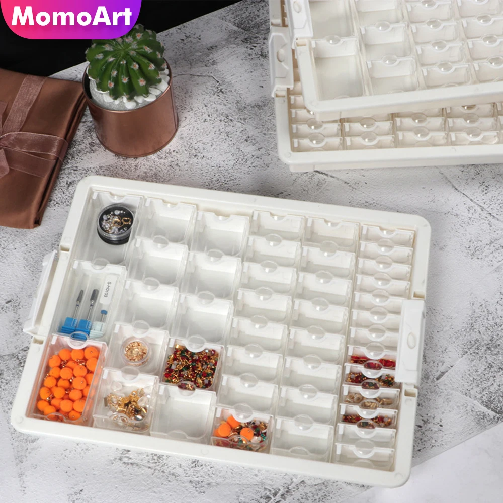 

MomoArt Accessories Diamond Painting Box Drill Containers For Diamond Embroidery Tool Mosaic Storage Box Picture Rhinestone