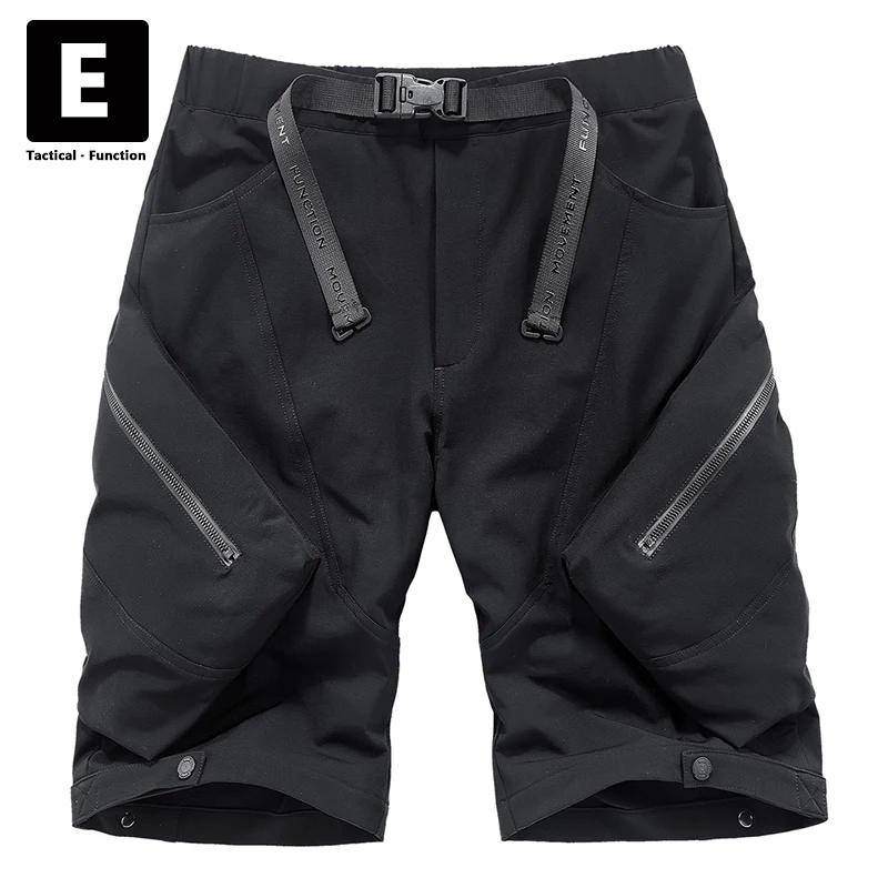 

Men's Shorts Military Tactical Cargo Shorts with Waist Bags Black Shorts Function Streetwear Harajuku Short Pants Male