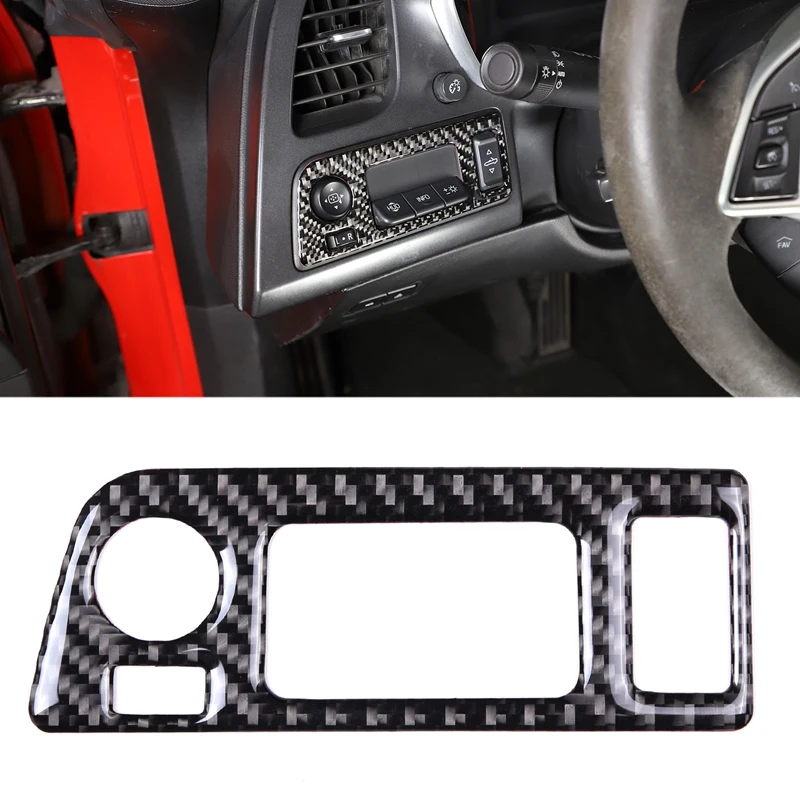

Автомобильная мягкая углеволоконная панель переключателя фары рамка наклейка крышка наклейка s для Chevrolet Corvette C7 2014-2019