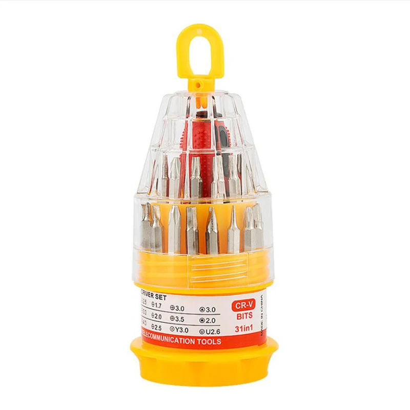 HOT 31-In-1 Mini Household Hand Tool Set Screwdriver Kit with the Plastic Storage Box perfect for Home Use and Car Repairing