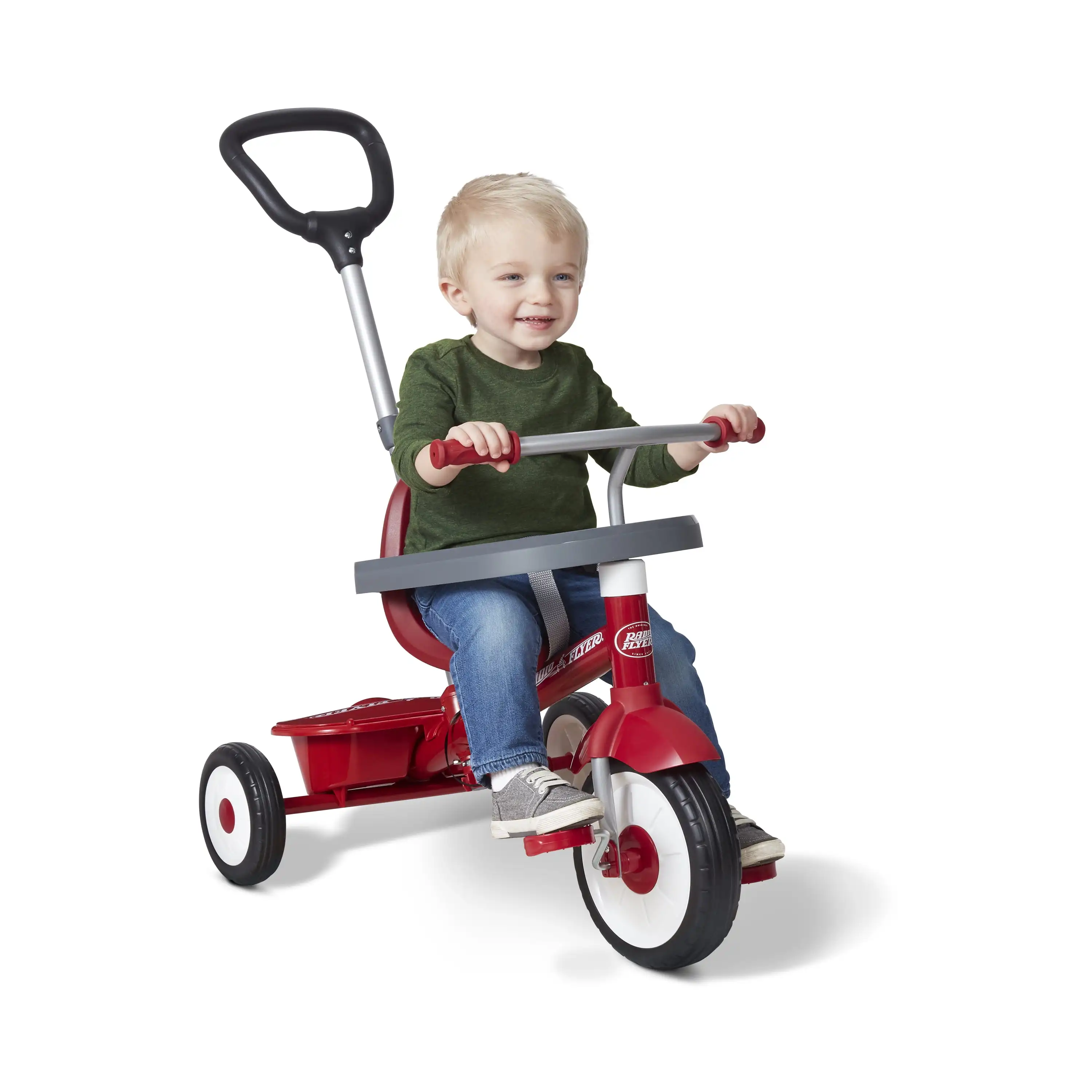 

RD Flyer, 3-в-1 прогулка на велосипеде, трехколесный велосипед с ребенком, красный