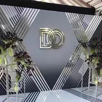 elegant luxury rectangle white and silver letter hot sale wedding backdrop decoration