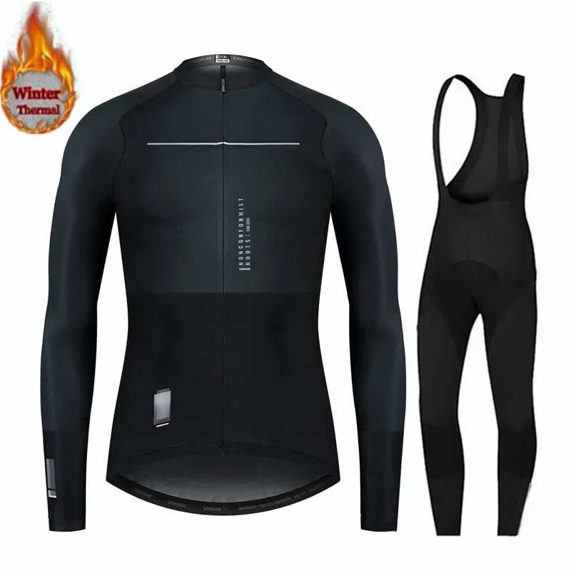 

Spain 2024 Winter Thermal Cycling Clothes Men Long Sleeve Jersey Suit Outdoor Riding Bike MTB Cycling Clothing Bib Pants Set