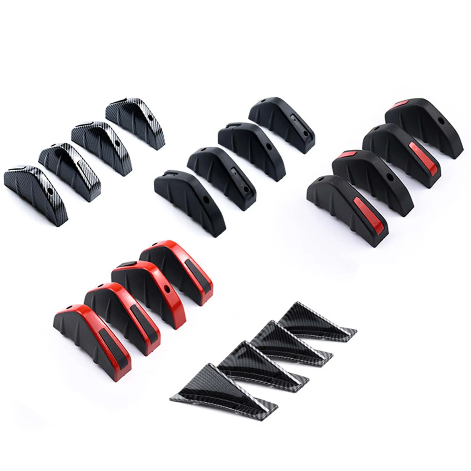 

4 Pcs/ Set Car Rear Bumper Diffuser Universal Rear Spoiler Diffuser ABS Back Bumper Spoiler Splitter For Auto Scratch Protector