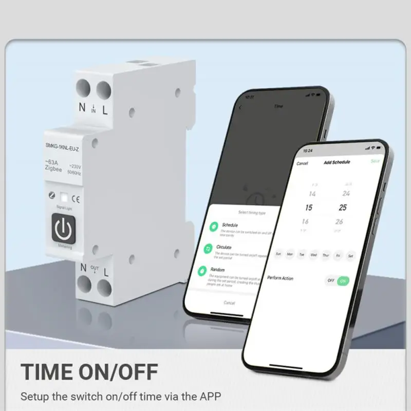

1p 63a Din Rail Zigbee Alexa Google Home Smart Circuit Breaker Home Automation Remote Control Switch Tuya With Metering