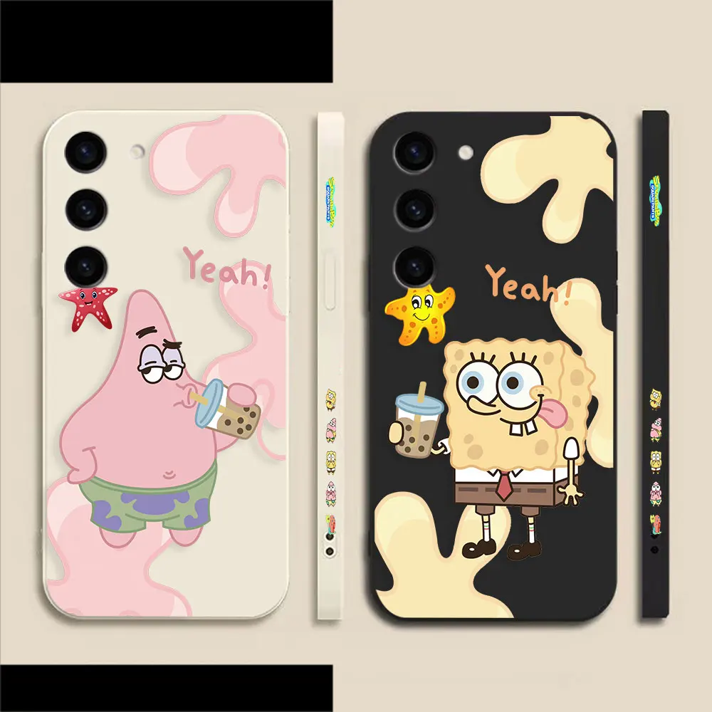 

S-SpongeBob Patrick Star Phone Case For Samsung S23 S22 S21 S20 FE S11 S11E S10 S10E S9 S30 Ultra Plus 4G 5G Case Fundas Shell