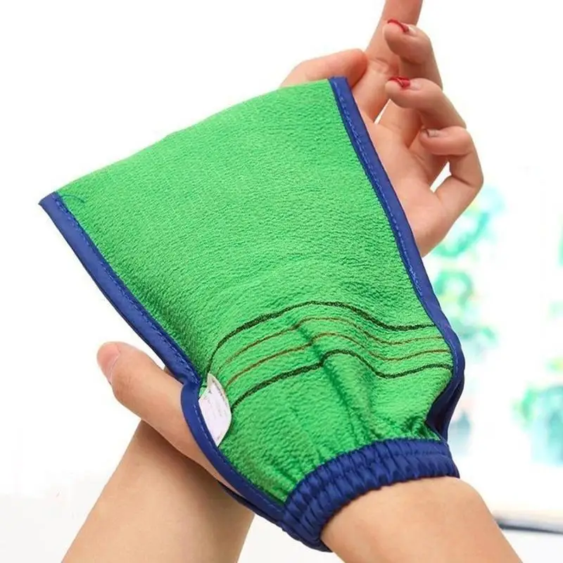 

1 Pc Random Color Shower Spa Exfoliator Two-sided Bath Glove Body Cleaning Shower Gloves Scrubbing Gloves