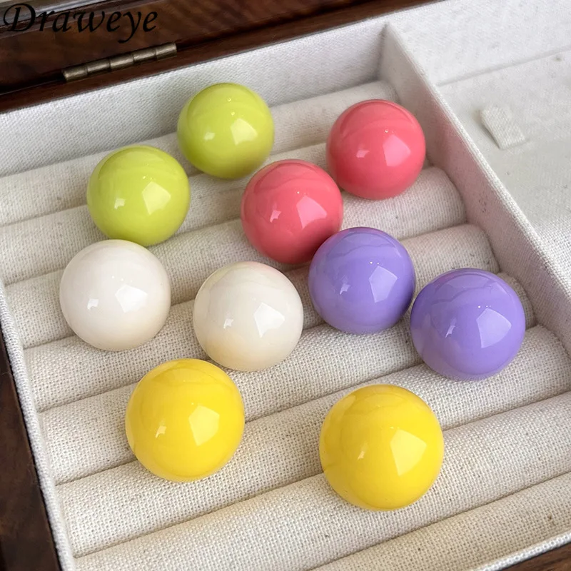 Серьги-гвоздики Draweye с шариками карамельных цветов для женщин корейская мода