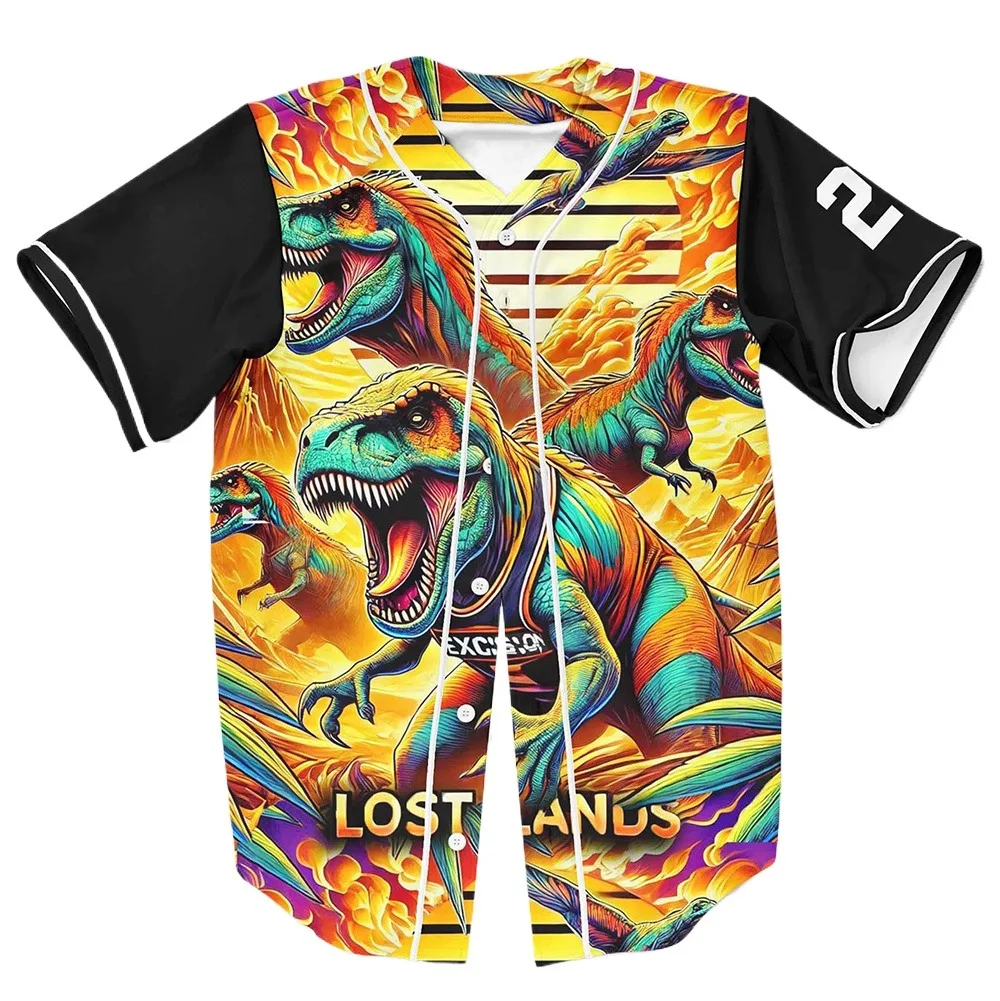 Мужская/Женская бейсбольная Джерси exразрез Lost Lands 2024 с тонкими пуговицами в стиле