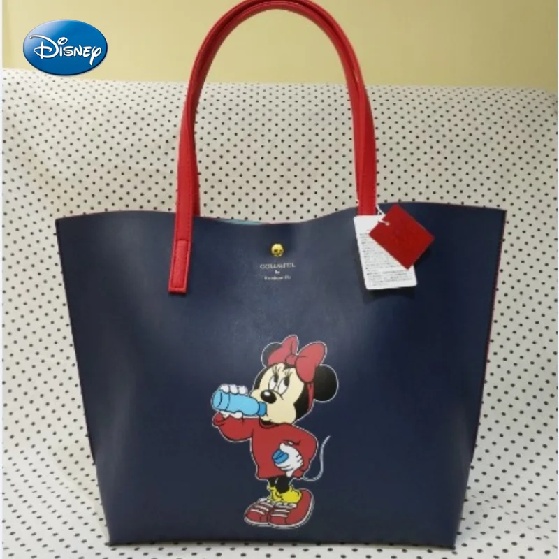 

Disney Mickey Cartoon Print Woman Shoulder Bag High Quality Handbag Shopping Bag Large Tote Bucket Bag Female Bag Trend In 2021