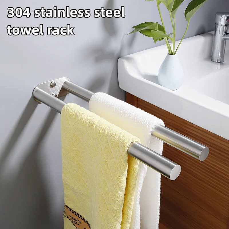 

Towel Holder Luxury Bathroom Kit Home Accessories Shelves Stainless Steel Rack Furniture Washroom Hangers Travel Wall Hardware