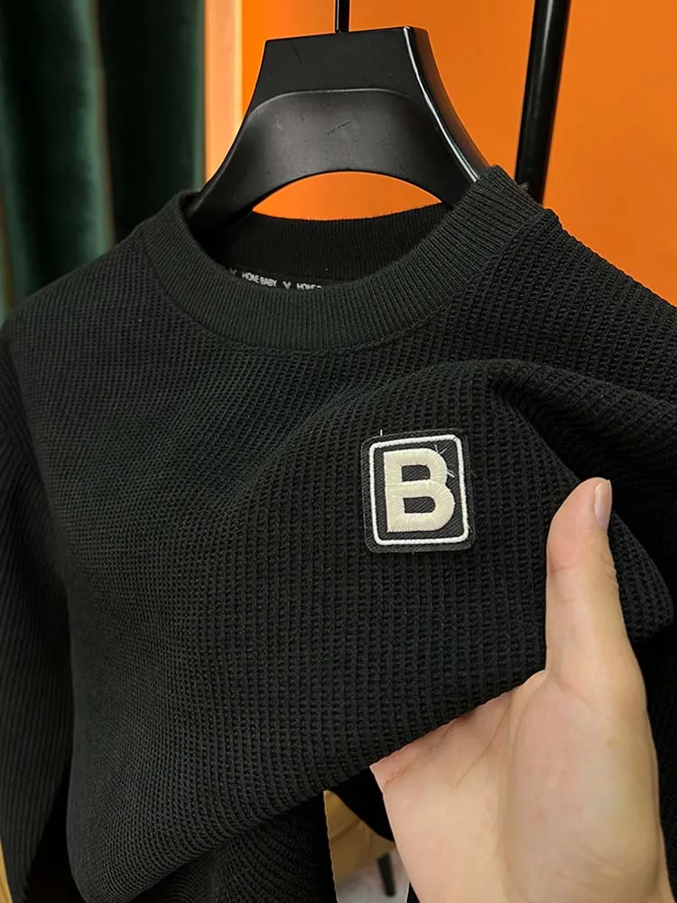 

Высококачественная Осенняя деловая Повседневная трендовая однотонная Толстовка с вышивкой и круглым вырезом, футболка с длинным рукавом, новинка 2023, Женский Топ