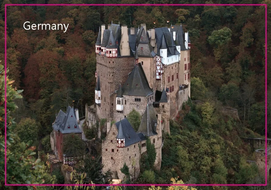 

SOUVEMAG over $12 Germany Burg Eltz Tourist The most beautiful Middle ages Castle Rectangle Metal Fridge Magnet 5310