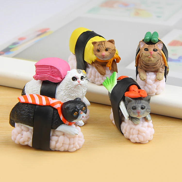 

Micro Landscape Gardening Small Fresh Warm Sushi Cat DIY Hand-made Moss Waterscape Landscaping Doll