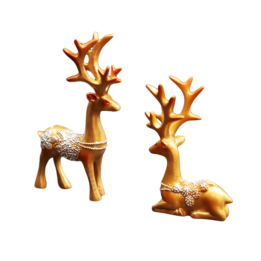 

Resin Deer Decorative Ornament Fairy Figurine Home Office Statue Decor Deer Figurine Statue Deer Garden Statue