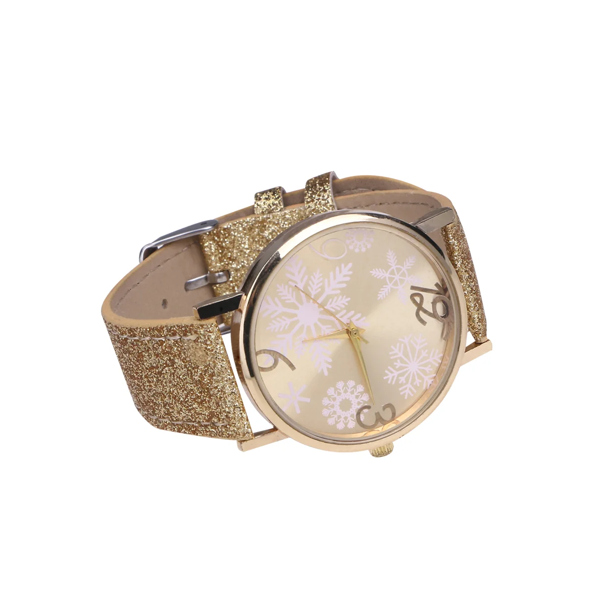 Стильные рождественские часы со снежинкой модные женские наручные черные