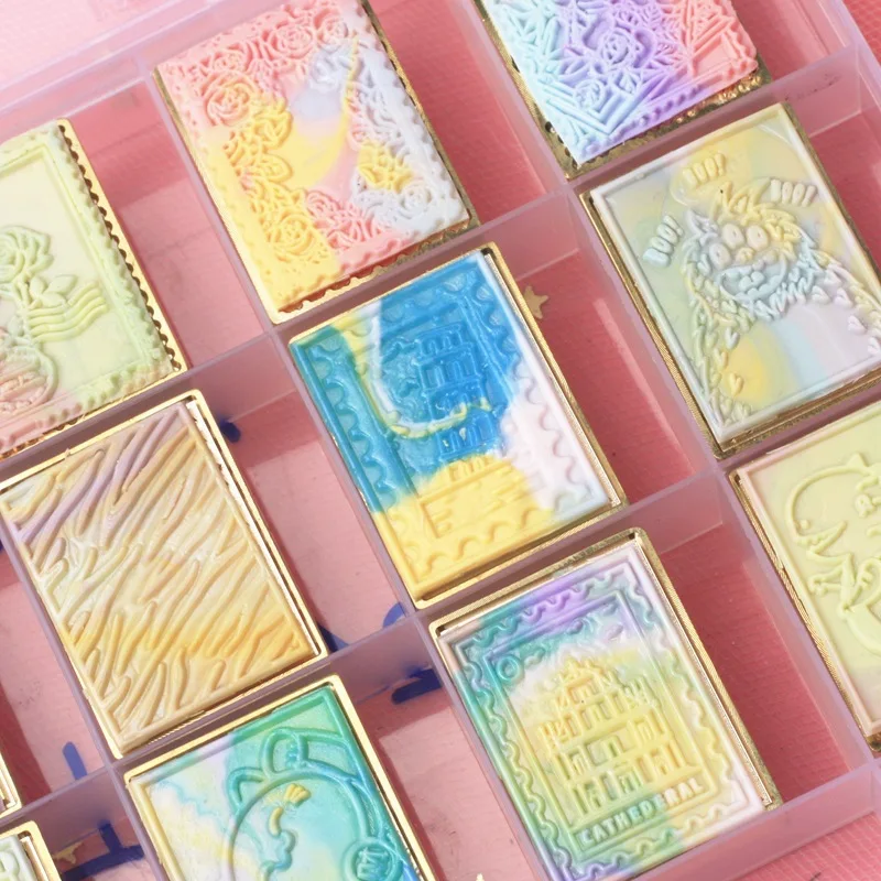 

Wax Seal Stamp Fire Paint Rectangular Cat Rose Flower Stamps Animal Botanical DIY Background Card Making Scrapbooking Supplies