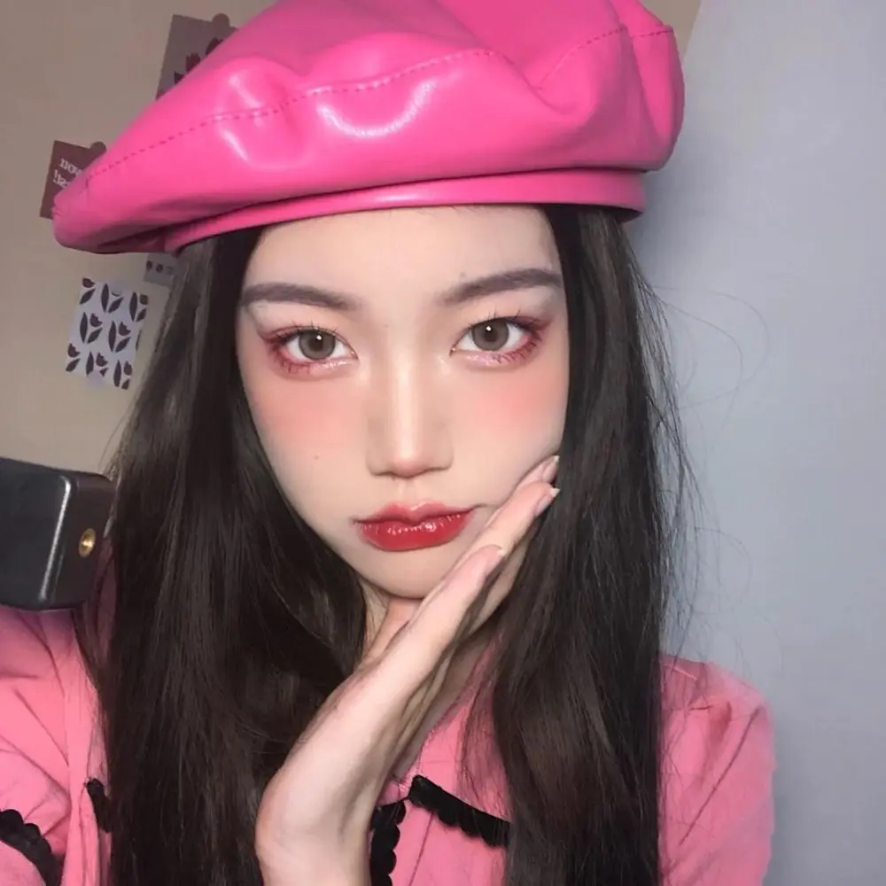 Ретро однотонная шляпа художника с плоским верхом в британском стиле корейский