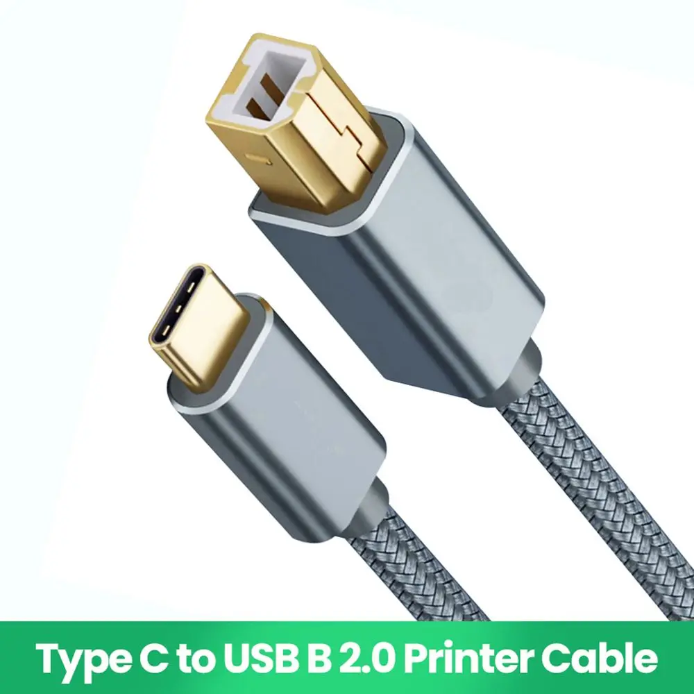 Сканер для ноутбука с нейлоновой оплеткой принтер USB Type-C к B 2 0 кабель принтера
