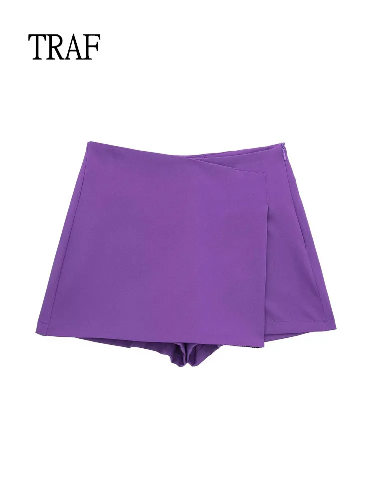 

Юбка-мини черная Асимметричная с высокой талией и шортами