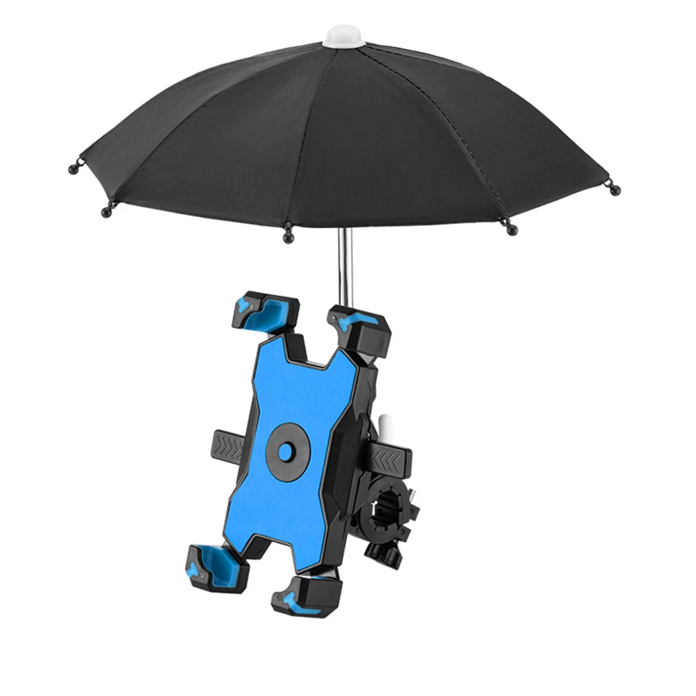 

With Umbrella Mobile Phone Holder Electric Motorcycles 360degree Rotation ABS Bicycle Bracket Scratch-Resistant