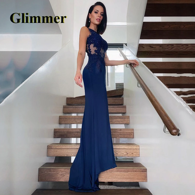 

Glimmer Elegant Evening Dresses Waist Cutout Formal Prom Gowns Custom Made Special Occasion Vestidos De Fiesta Noche Robe Soiree