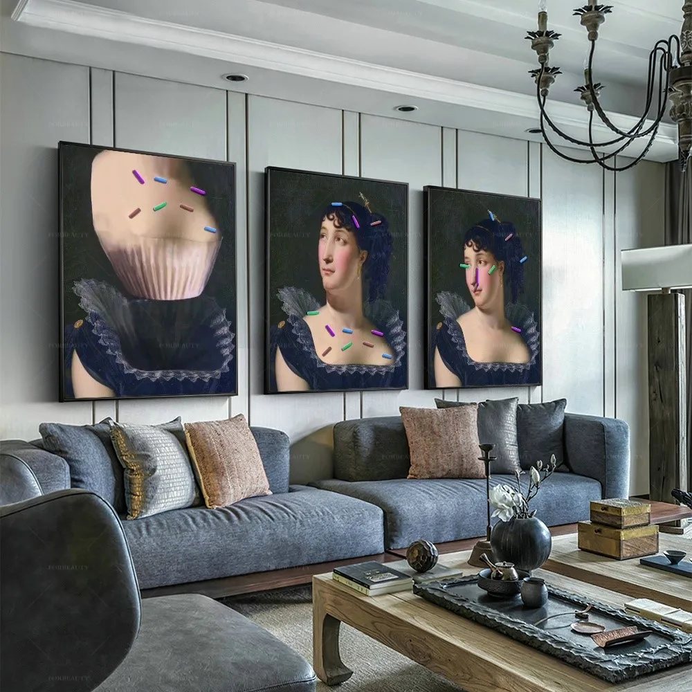 

Черное платье Forbeauty, камеры, распылительная Печать на холсте, настенное искусство, водонепроницаемая и может использоваться на улице, Масляные картины для домашнего декора