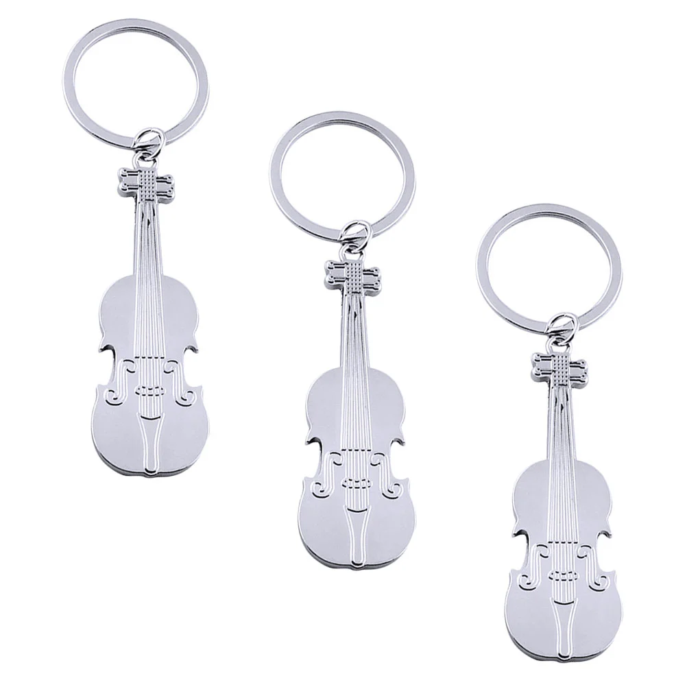 

3Pcs Creative Violin Opener Key Ring Musical Instrument Pendant Key Ring