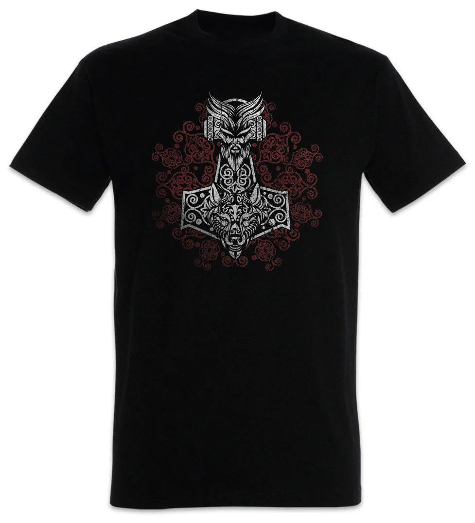 

Mjölnir- Thors Hammer Nordic Viking Rune T Shirt. New 100% Cotton Short Sleeve O-Neck T-shirt Casual Clothing Mens Top