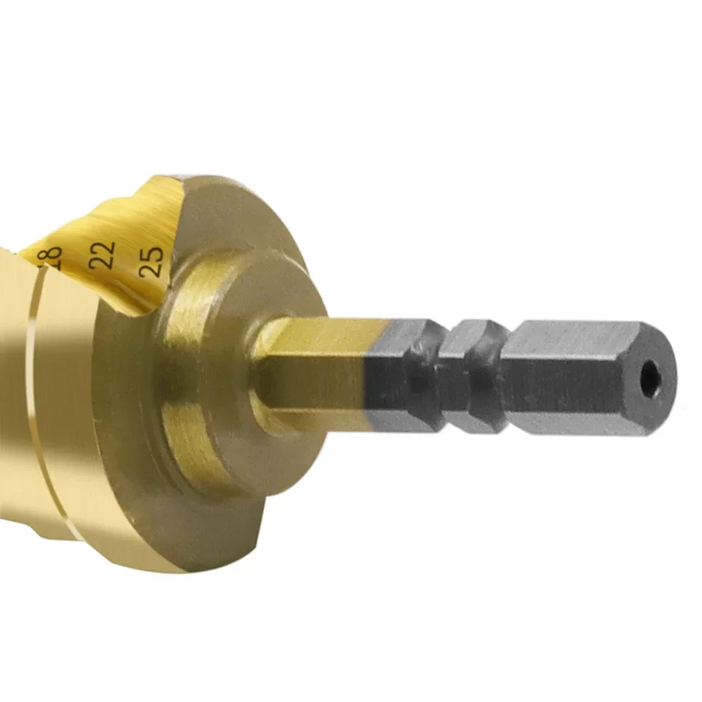 1 шт. 6-25 шестигранный хвостовик Pagoda ступенчатое сверло с титановым покрытием